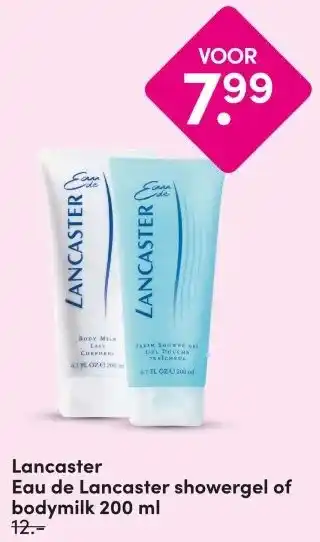DA Lancaster Eau de Lancaster showergel of bodymilk aanbieding