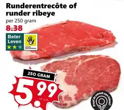 Coop Runderentrecôte of runder ribeye aanbieding