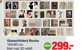 Budget Home Store Glasschilderij Books aanbieding