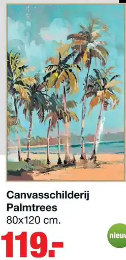 Budget Home Store Canvasschilderij Palmtrees aanbieding