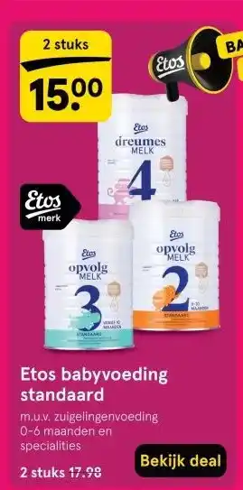 Etos Etos babyvoeding standaard aanbieding