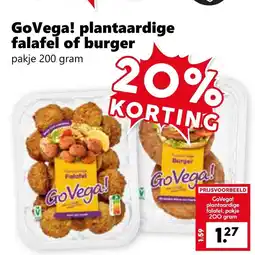 Coop GoVega! plantaardige falafel of burger aanbieding
