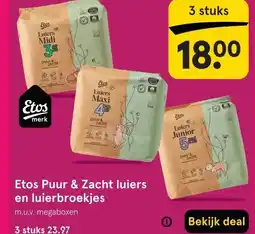 Etos Etos Puur & Zacht luiers en luierbroekjes aanbieding