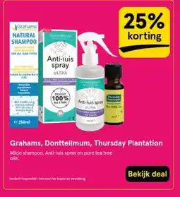 Etos Grahams, Donttellmum, Thursday Plantation aanbieding