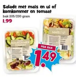 Boon`s Markt Salade met mais en ui of komkommer en tomaat aanbieding