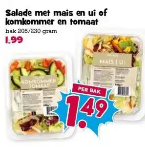 Boon`s Markt Salade met mais en ui of komkommer en tomaat aanbieding