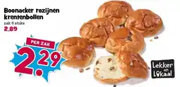 Boon`s Markt Boonacker rozijnen krentenbollen aanbieding
