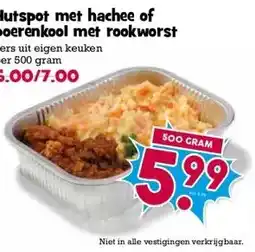 Boon`s Markt Hutspot met hachee of boerenkool met rookworst aanbieding