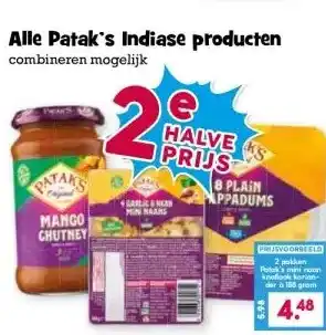 Boon`s Markt Alle Patak's Indiase producten aanbieding