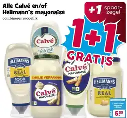 Boon`s Markt Alle Calvé en/of Hellmann's mayonaise aanbieding