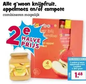 Boon`s Markt Alle g'woon knijpfruit. appelmoes en/of compote aanbieding
