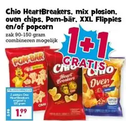 Boon`s Markt Chio HeartBreakers, mix plosion. oven chips, Pom-bär, XXL Flippies en/of popcorn aanbieding
