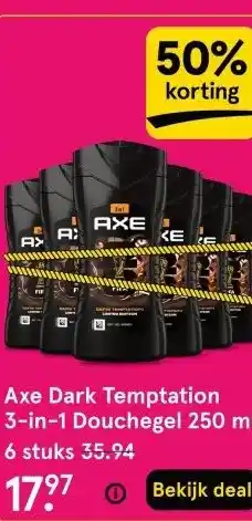 Etos Axe Dark Temptation 3-in-1 Douchegel 250 ml aanbieding