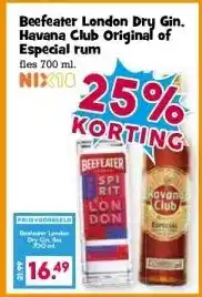 Boon`s Markt Beefeater London Dry Gin. Havana Club Original of Especial rum aanbieding