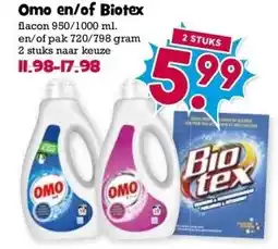 Boon`s Markt Omo en/of Biotex aanbieding