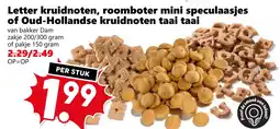 Coop Letter kruidnoten, roomboter mini speculaasjes of Oud-Hollandse kruidnoten taai taai aanbieding