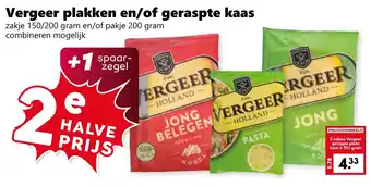 Coop Vergeer plakken en/of geraspte kaas aanbieding