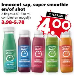 Coop Innocent sap, super smoothie en/of shot aanbieding