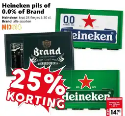 Coop Heineken pils of 0.0% of Brand aanbieding