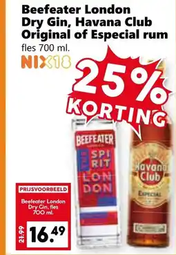Coop Beefeater London Dry Gin, Havana Club Original of Especial rum aanbieding