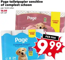 Coop Page toiletpapier sensitive of compleet schoon aanbieding