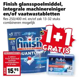 Coop Finish glansspoelmiddel, integrale machinereiniger en/of vaatwastabletten aanbieding