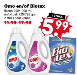 Coop Omo en/of Biotex aanbieding