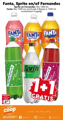 Coop Fanta, Sprite en/of Fernandes aanbieding