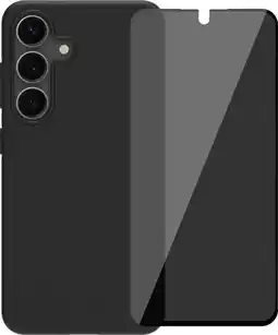 Coolblue BlueBuilt Samsung Galaxy S25 Back Cover Zwart + BlueBuilt Privacy Screenprotector Glas aanbieding