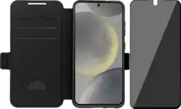 Coolblue BlueBuilt Samsung Galaxy S25 Book Case Leer Zwart + BlueBuilt Privacy Screenprotector Glas aanbieding