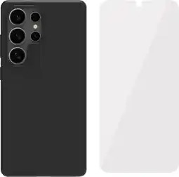 Coolblue BlueBuilt Samsung Galaxy S25 Ultra Back Cover Zwart + BlueBuilt Screenprotector Glas aanbieding