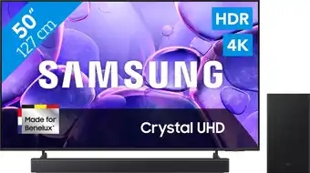 Coolblue Samsung 50 Crystal UHD U8070F 4K (2025) + Samsung HW-B450F (2025) aanbieding