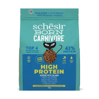 Zooplus Dubbelpak: 2x 255g Schesir Born Carnivore High Protein Haring met Zalm droogvoer voor katten aanbieding