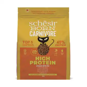 Zooplus Voordeelverpakking : 4x 255g Schesir Born Carnivore High Protein Kip met Ei droogvoer voor katten aanbieding