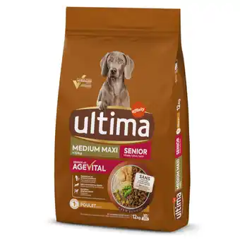 Zooplus 10 kg + 2 kg gratis Ultima honden droogvoer - Medium / Maxi Senior Kip 12 kg aanbieding