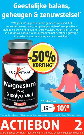 Lucovitaal Magnesium 375 mg Bisglycinaat aanbieding