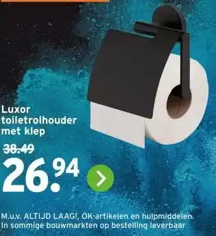 GAMMA Luxor toiletrolhouder met klep aanbieding