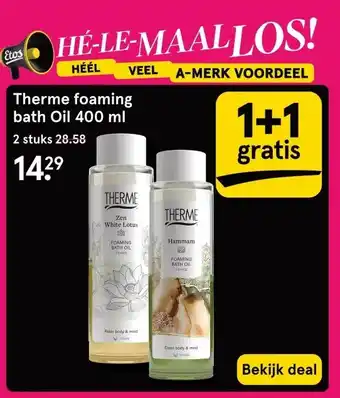 Etos Therme foaming bath Oil 400 ml aanbieding