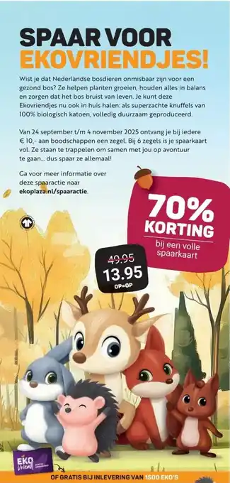 Ekoplaza SPAAR VOOR EKOVRIENDJES! aanbieding