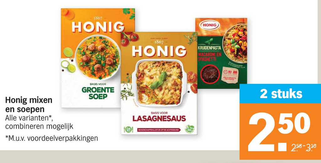 Honig mixen en soepen aanbieding bij Albert Heijn
