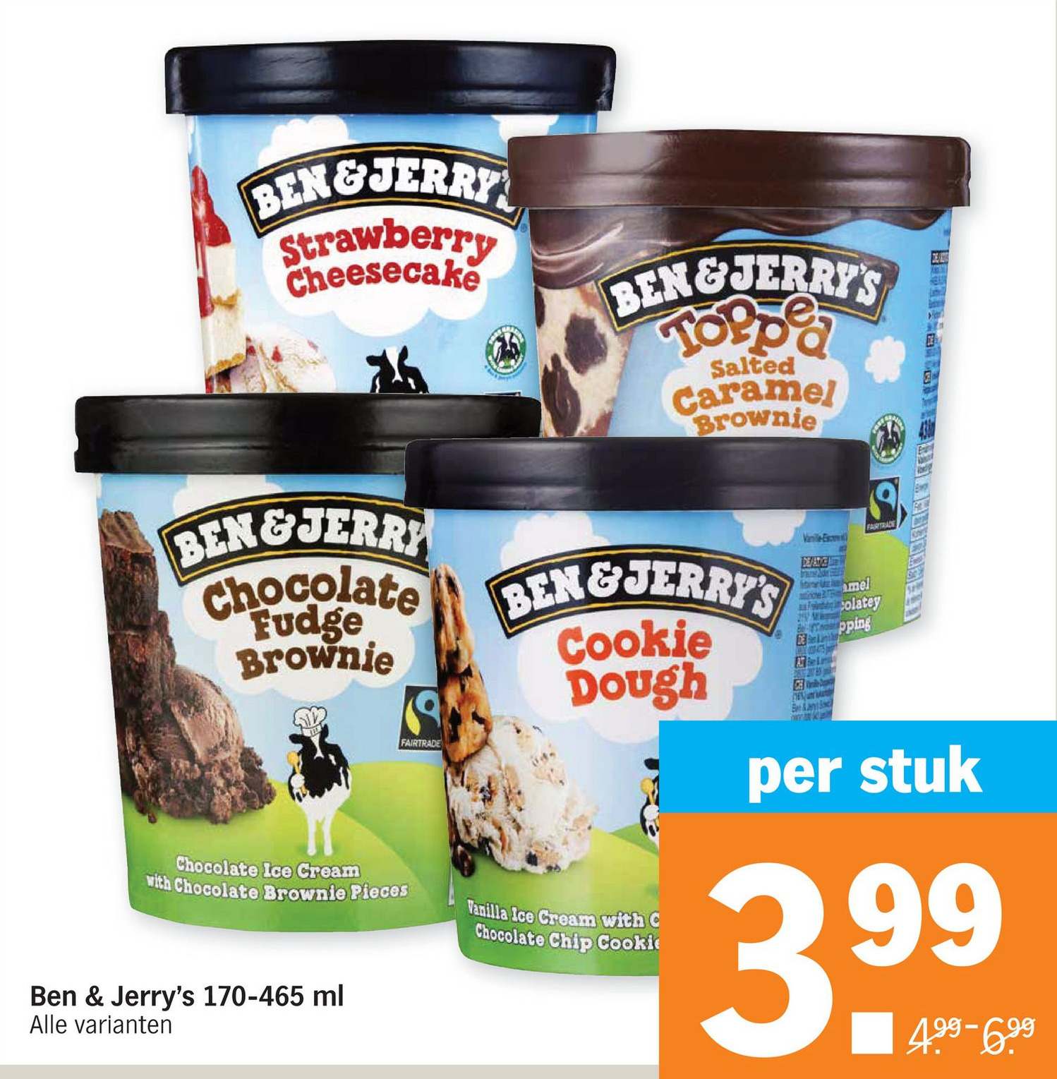 Ben & Jerry's 170465 ml aanbieding bij Albert Heijn