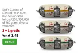Intratuin Sjef's Cuisine of Natural Fresh Meat hondenworsten. aanbieding