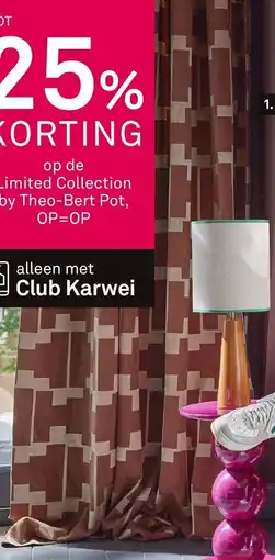 Karwei Theo-Bert Pot gordijnstof aanbieding