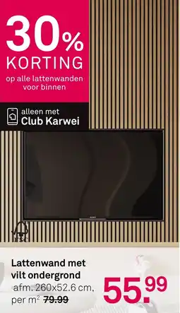 Karwei Lattenwand met vilt ondergrond aanbieding