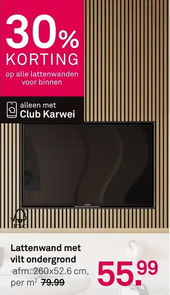 Karwei Lattenwand met vilt ondergrond aanbieding