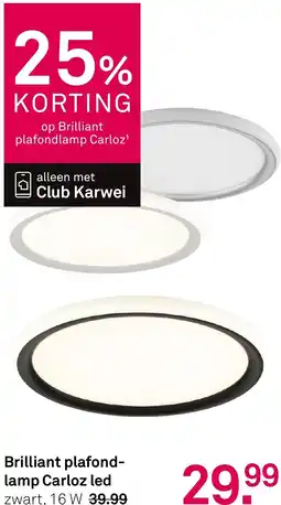Karwei Brilliant plafondlamp Carlos led aanbieding
