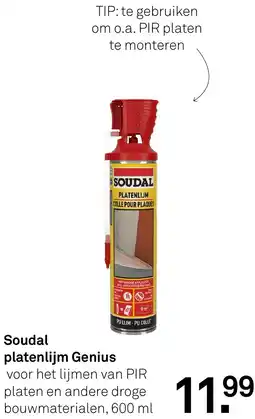 Karwei Soudal platenlijm Genius aanbieding