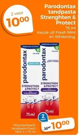 Trekpleister Parodontax tandpasta Strenghten & Protect aanbieding