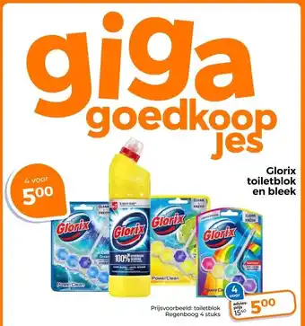 Trekpleister Glorix toiletblok en bleek aanbieding