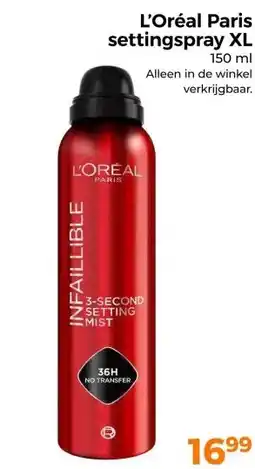 Trekpleister L'Oréal Paris settingspray XL aanbieding